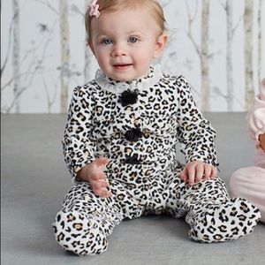 Little Me Velour Footies